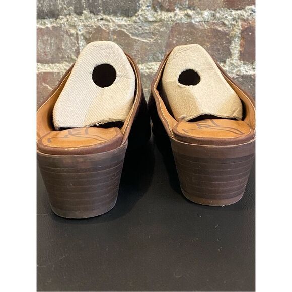 Zodiac  Quartz-3  Brown Leather Basket Weave Pointed Mule Sandals Women’s Size 8 - Picture 4 of 8